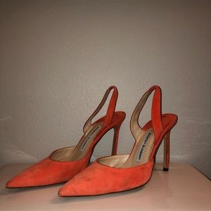 Carolyne Suede Mid-Heel Slingback Pump